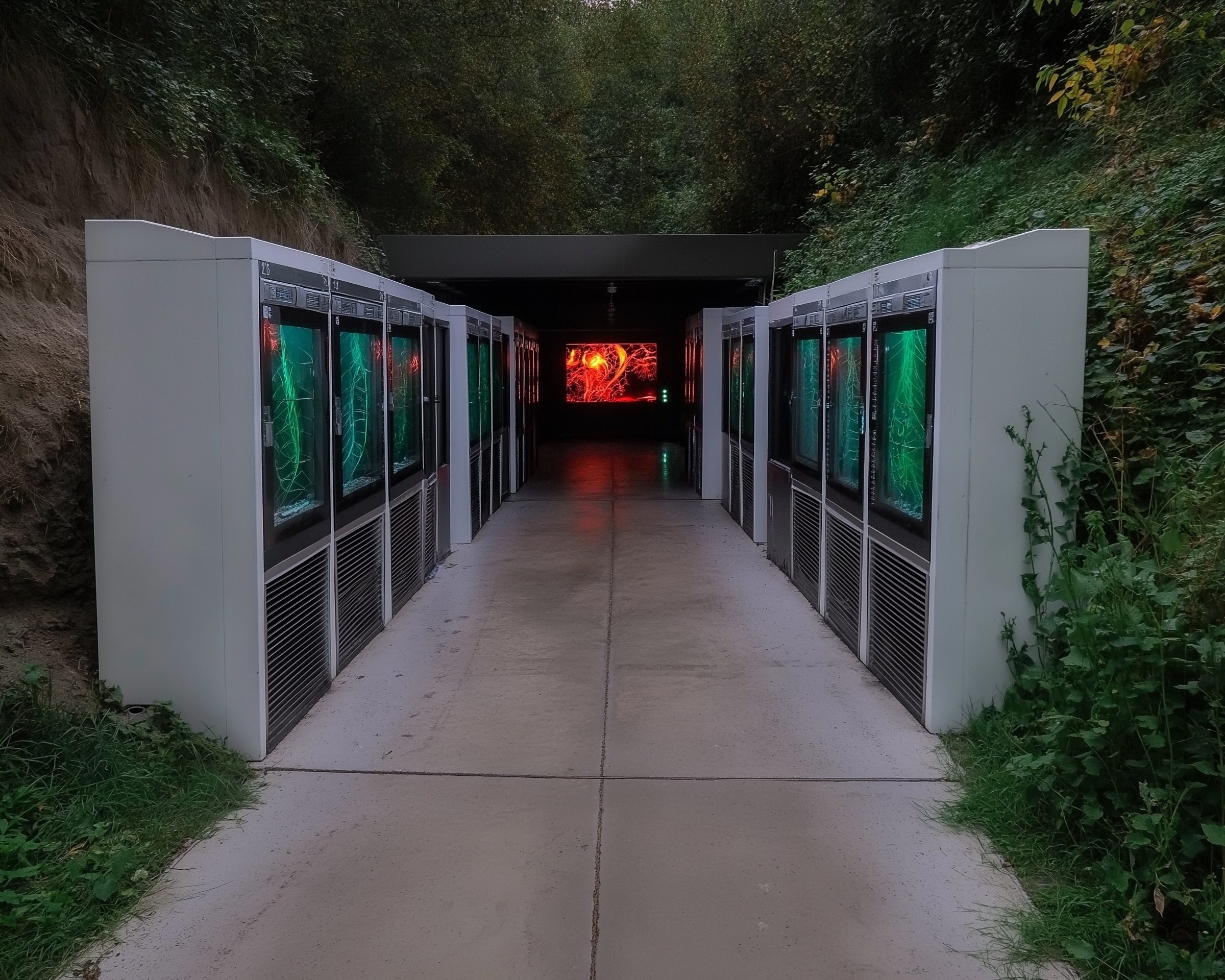 People watching a concert. Photo with a purple hue